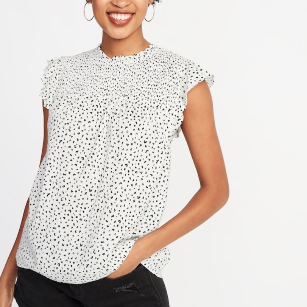 NWT Old Navy cheetah print Flutter-Sleeve Top